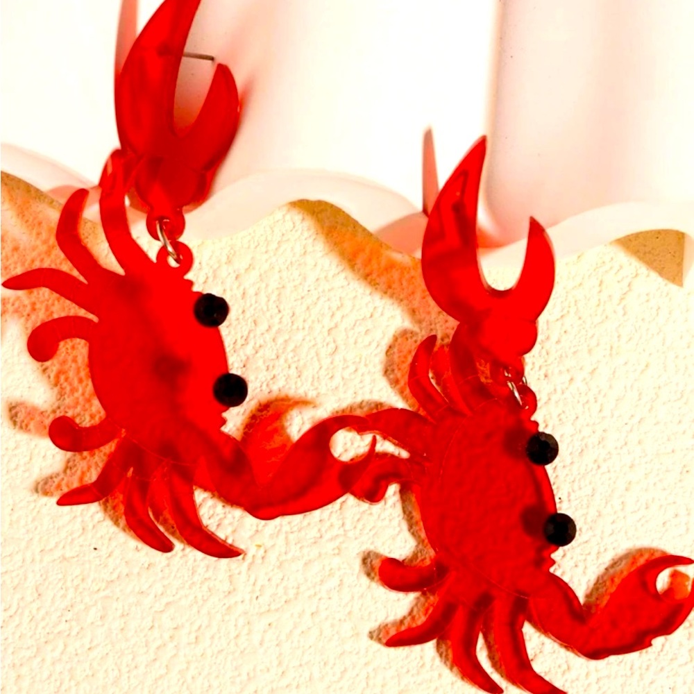 Acrylic Crab Earrings
